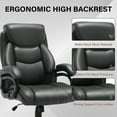 thumbnail image 5 of JONPONY Big and Tall Office Chair 500LBS Wide Seat Ergonomic Computer Desk Chair High Back Executive Leather Chair Adjustable Task Chair Lumbar Back Support 8 Hours Heavy Duty Design,Black Grey, 5 of 13