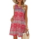 thumbnail image 1 of Vestido playero ligero informal estilo bohemio con estampado floral sin mangas para mujer, 1 of 7