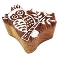 thumbnail image 3 of Hand Coved Owl Design Wooden Printing Stamp Textile Fabric Print Apparel Art, 3 of 3