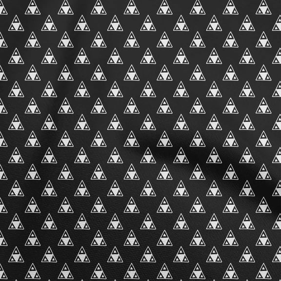 oneOone Polyester Spandex Black Fabric Geometric Dress Material Fabric Print Fabric By The Yard 56 Inch Wide