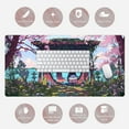 thumbnail image 6 of Pink Japan Desk Pad Anime Gaming Green Mouse Pad Large Mouse Pad For Desk Computer Pc Laptop Office Decor For Women, Anime Mouse Keyboard Pad Stitched Edges Non-Slip Rubber Mat Desk Pad (31.5x15.7 In, 6 of 6