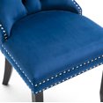 thumbnail image 5 of Set of 4 Velvet Fabric Dining Chairs Luxury Tufted Back with Nailed Trim and Back Ring Pull Home Kitchen Dining Room Chairs Armless Accent Side Chairs Solid Rubber Wood Legs, 5 of 8