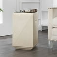 thumbnail image 6 of Adrian 20.75" Contemporary Minimalist Square Accent Table , Cream Terrazzo Finish, 6 of 9