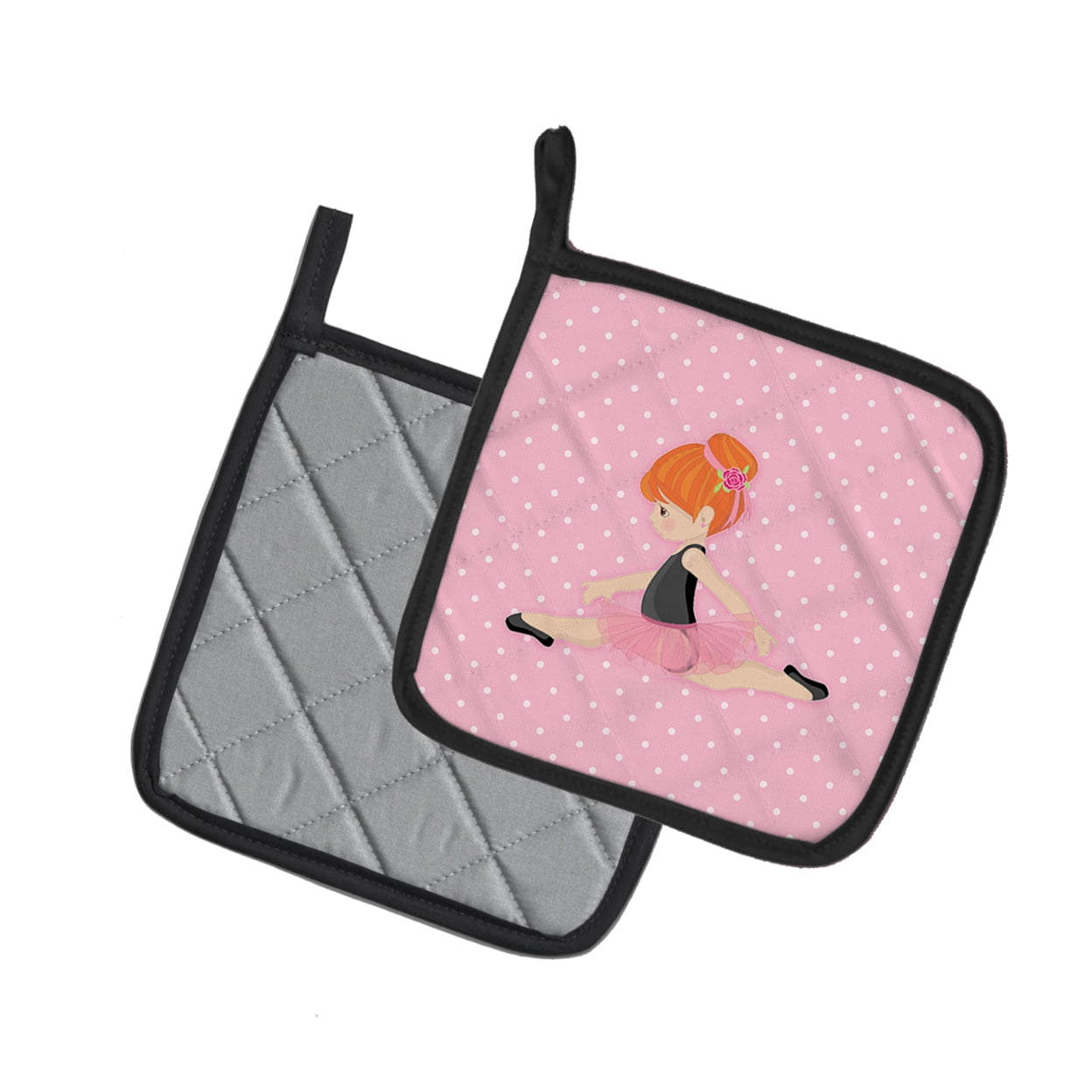 Caroline's Treasures Ballerina Red Head Jete Pair of Pot Holders