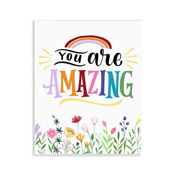 Stupell Industries You Are Amazing Encouragement Quotes and Sayings Painting Unframed Art Print Wall Art, 11 x 14