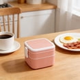 thumbnail image 4 of weibbin Double Layer Portable Lunch Box with Lid Bento Box Microwave Safe for Office Worker Fitness Meal, 4 of 6