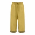 thumbnail image 6 of JJHGVB capris pants Cropped Pant Preppy Lounge Pant Elastic Waist mid-calf length Slacks women's capris Wide Leg capri lounge pants Lounge Slacks pantalones capri Drawstring Pants Yellow M, 6 of 7