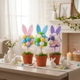 thumbnail image 4 of Easter Bunny Mini Planter, Easter Flower Pot Decor, Bunny Decorations for Home, Table Centerpiece with Plush Bunny Ear, Easter Basket Stuffers for Indoor or Outdoor Decor, Spring Easter Decorations, 4 of 5