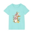 thumbnail image 4 of Riecok Easter Bunny Shirt Toddler Boys Girls Short Sleeve Blouses for Toddler Girls Summer Clothes Boys or Girls Toddler T-Shirt 5 T Blue, 4 of 5