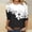 #White, variant on Plus Size Tops Three Quarter Sleeve Retro Round Neck Easter Printed Loose Blouse