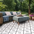 thumbnail image 3 of SAFAVIEH Courtyard Wasif Geometric Indoor/Outdoor Area Rug, Ivory/Black, 8' x 10', 3 of 10