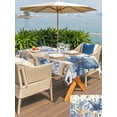 thumbnail image 4 of Outdoor Tablecloth with Umbrella Hole & Zipper, Blue Starfish Coastal Square Tablecloth 54x54 Inch, Eucalyptus Summer Nautical Shell Retro Patio Table Cover Waterproof Table Cloth for Picnic/Party, 4 of 6