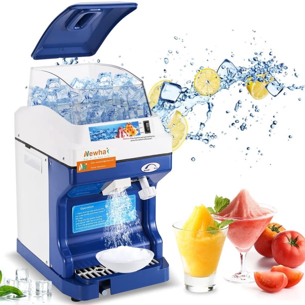 Máquina de Afeitar de Hielo Eléctrica Newhai Blanca Ajustable Comercial de 300W y 1400 RPM