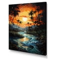 thumbnail image 2 of Designart "Sunrise Amidst Palm Trees IV" Floral Canvas Print, 2 of 5