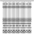 thumbnail image 4 of Abstract Pattern Bathroom Shower Curtain White Black Stripes Wave Waterproof Polyester Shower Curtains with Hooks Geometric Shower Curtain for Modern Home Decorative, 72x72 Inch, 4 of 6