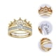 thumbnail image 4 of EeaseMX Anillo desmontable 2 en 1 para mujer, estilo corona, con diamantes de imitación (plata dorada), 4 of 8