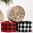 thumbnail image 3 of Christmas Gift Wrapping Plaid Burlap Ribbon Christmas Gingham Wired Ribbon for Christmas Tree Crafts Decoration, Floral Bows Craft,DIY, 3 of 9
