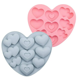  3D Heart Silicone Molds, 2 PCS Heart Shaped Silicone Mold, 9  Holes Heart Molds for Chocolate Bomb Valentine's Day Wedding Engagement  Mousse Cake Candy Jelly Dessert Making (2 Pink): Home & Kitchen