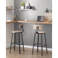 thumbnail image 2 of VASAGLE Taburete Alto, Juego de 2, Taburetes Altos de Cocina, con Respaldo, Asiento de 73 cm de Altura, Fácil Montaje, Estructura de Acero, Estilo Industrial, Greige y Negro, 2 of 6