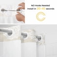 thumbnail image 2 of No Hook Starfish Coastal Shower Curtain with Snap in Liner Set, Shell Summer Beach Nautical Ocean Linen Waterproof Fabric Bathroom Curtains with See Through Top Window, Hotel Style Long 72 x 84 Inch, 2 of 9