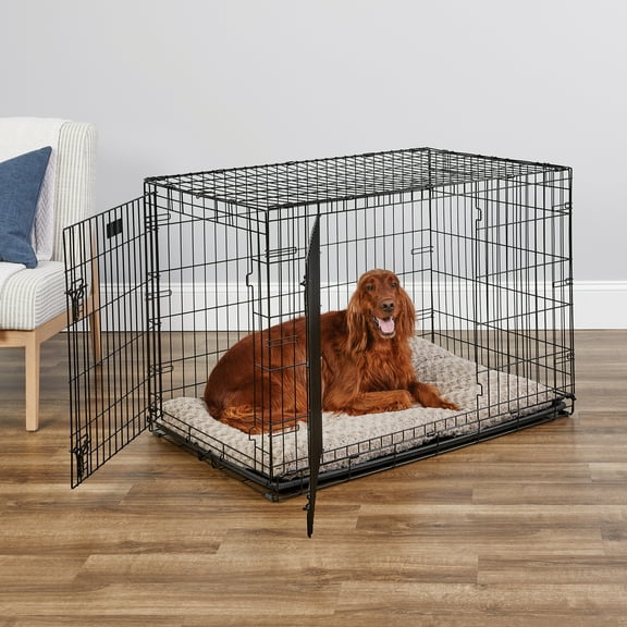 MidWest Homes for Pets Enhanced Double Door iCrate Dog Crate, 42.13L x 27.76W x 30.32H inch, Black