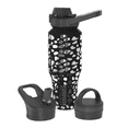 thumbnail image 2 of Coldest Sports Water Bottle - 3 Insulated Lids (Chug Lid, Straw Lid, Loop Lid ) Double Walled, Thermo Mug, Metal Canteen (36 oz, Shadow Leopard), 2 of 6