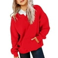 thumbnail image 6 of SonxaHe Big Girls Hoodies and Sweatshirts Long Sleeve Casual Pullover Spring and Fall Hoodie Witn Pockets Red,Sized 9-10, 6 of 6