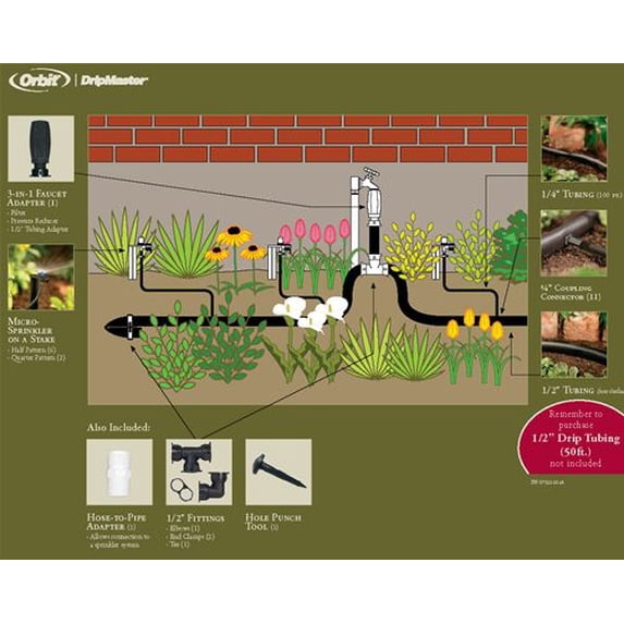 Orbit Water Drip Irrigation Flower Garden Micro Watering System ...