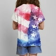 thumbnail image 5 of MKOSPLRT 4th of July Shirts Girls 3-14 Years Short Sleeve American Flag Shirts Crew Neck Stars and Stripes Graphic Tees Kids Clothes, 5 of 6