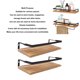 thumbnail image 4 of Estante De Almacenamiento Flotante, 2 Uds., Estante Montado En La Pared, Estilo Simple, 4 of 7