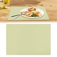 thumbnail image 2 of 1 Pcs Placemats,Plastic Table Mats,16.93X11.81 Inch Rectangle Heat-Resistant Place Mat,Water-Proof Non-Slip Dining Table Mats,Wipeable Washable Placemats,Place Mats For Kitchen Table,Light Yellow, 2 of 8
