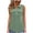 Green, variant on Plus Size Tank Tops for Women Plus Size Sleeveless Shirts Collared Casual Tee Shirts Smocking Solid Color Summer Pullover Tops