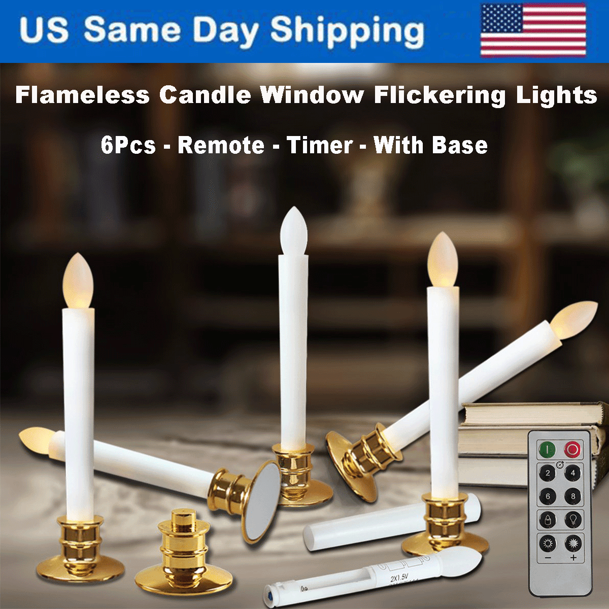 LED Flameless Candles Pillar with Remote Timer  Luminara Flickering 1pcs 