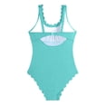 thumbnail image 6 of LEKWK One Piece Swimsuit Women Scalloped Trim Monokini Ribbed Texture Scoop Neck Modest Coverage One Piece Beachwear Swimming Summer Vacation, 6 of 6