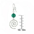 thumbnail image 4 of Beautiful Handmade Hammered Swirl Sterling Silver Beaded Earrings - Teal Glass, 4 of 5