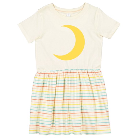Inktastic Cute Yellow Moon Girls Toddler Dress