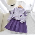 thumbnail image 2 of xaweyi Little Girls Embroidery Long‑Sleeve Top & Pleated Skirt 2‑Piece Dressy Outfit Set for Fall Casual Party Wear Size 5 Years, 2 of 7