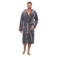 thumbnail image 4 of Plush Robes For Men, Soft Fuzzy Hooded Mens Bathrobes , Long Comfy Robe For Men, 4 of 5