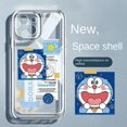 thumbnail image 3 of Funda Blanda De Lujo Transparente A Prueba De Golpes Compatible Con iPhone 14 13 12 11 Pro X Xs Max XR 7 8 Plus SE 3 De Dibujos Animados De Parachoques De Silicona doraemon, 3 of 4