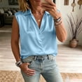 thumbnail image 2 of GigrtiJin Button Down Tank Tops for Womens Satin Collared Sleeveless Button Down Shirts Dressy Casual Loose Tank Tops for Womens, 2 of 5