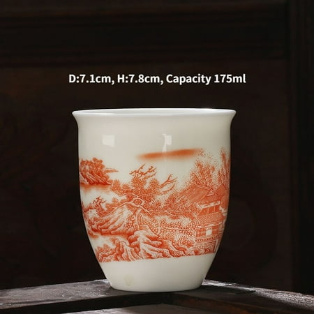 

Landscape Jade Porcelain Tea Cup 160ml Large Capacity Ceramic Teacup Chinese Kung Fu Household Teaware Creative Gift Porcelain