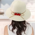 thumbnail image 5 of 56-58 cm hat circumference female straw hat cute strawberry big brimmed sun hat summer hat sunscreen sunshade fisherman hatMilky white, 5 of 5