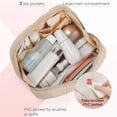 thumbnail image 6 of Yonrjhukm Portable Knitted Cosmetic Bag, Pineapple Texture Striped Design, Multifunctional Makeup Pouch, Leak Proof Storage Bag, Ideal for Travel, Shopping, and Daily Use, 6 of 6