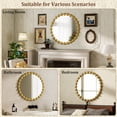 thumbnail image 5 of BEAUTYPEAK 24" Round Vintage Bathroom Mirror Decorative Wall Mirror with Luxurious Beaded Frame, Gold, 5 of 6