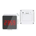 thumbnail image 3 of Reloj despertador digital LED Temperatura Escritorio Espejo de maquillaje Arte Snooze Reloj Dormitorio Decoración de oficina, Cuadrado kenally HA3237-08B, 3 of 6