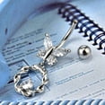 thumbnail image 3 of pitrice Butterfly Wreath Zircon Dangle Navel Belly Button Rings Copper Pendant Umbilical Nail Body Piercing Jewelry, 3 of 6