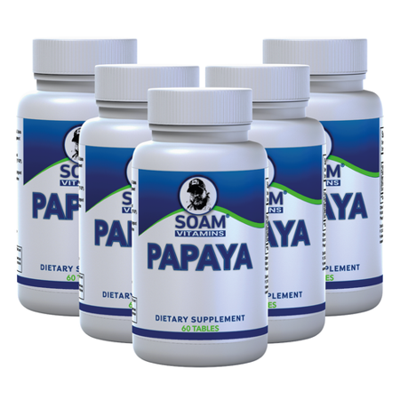 Papaya - Digestive Enzymes - Support Immune Gut & Super Digestive - Bloating, Gas & Constipation - 300 Tablets - SOAM VITAMINS