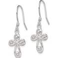 thumbnail image 2 of Sterling Silver Polished Cross Dangle Earrings (32 X 12) Made In India qe12946, 2 of 5