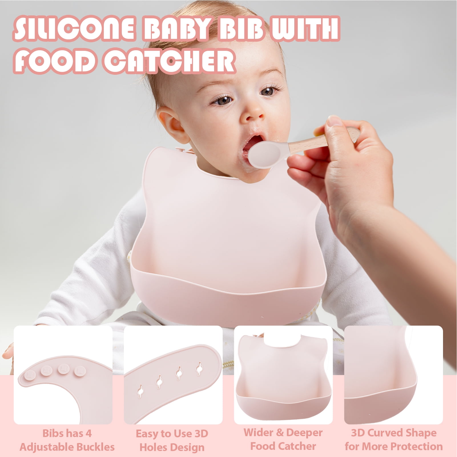 Lumikrypt Silicone Baby Feeding Set, 9 Pcs Baby Led Weaning Utensils, Baby Suction Bowl, Plates, Bib, Spoons Set, Sippy Cup with Straw, Baby Self Feeding Supplies Set (Beige)