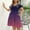 Purple, variant on USSUMA Womens Summer Dresses Womens Dresses Short Sleeve Crew Neck Casual Plus Size Dress Printed Pleated Dress with Pocket Maxi Dress Lounging Dresses Dresses Birthday Purple Dress Size-XXL